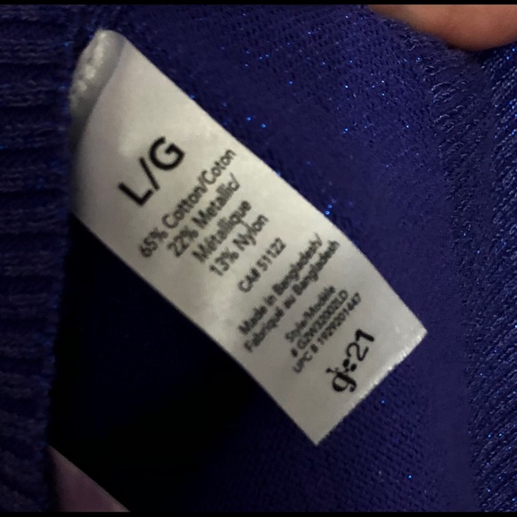 G:21 Purple shimmery button down purple cardigan - Picture 4 of 5